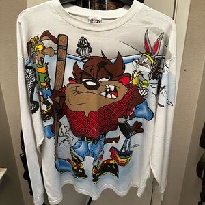 Vintage Taz All Over Print 1995 Freeze New York Looney Tunes T Shirt Size XL